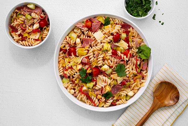 Gluten-Free Grinder Pasta Salad With Mountain High Organics Quinoa Pasta